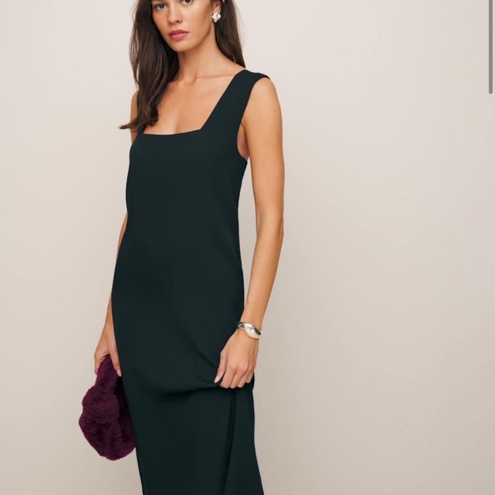 Reformation Black Midi Dress